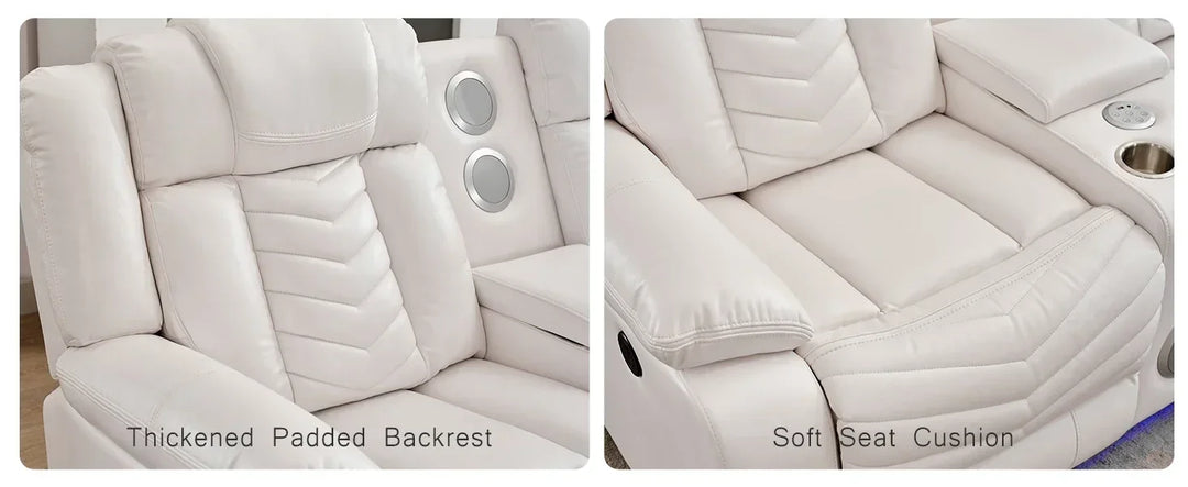 RPD4-Power Recliner Sectional Sofa Couches with Bass Speakers Living Room.Leather Reclining Corner Sectionals Sofa Couch Sets wi