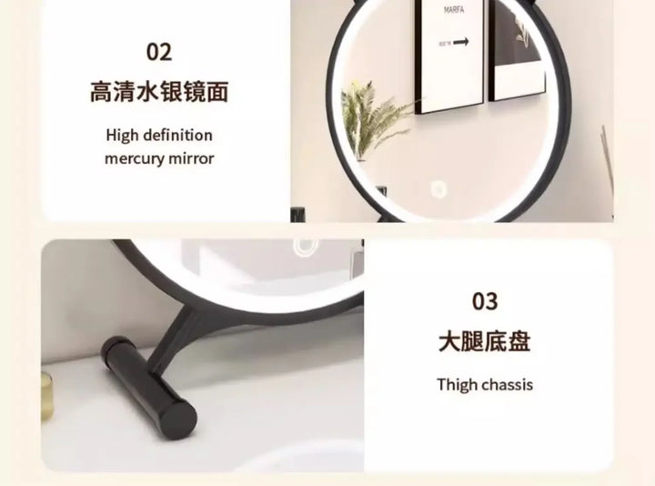 Unique Makeup Mirror Compact Korean Bedroom Funky Girl Aesthetic Items Art Circular Mirror Cosmetics Vestidores Decoracao Quarto