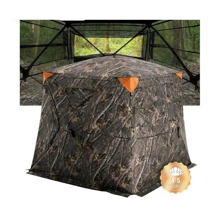 SucceBuy Hunting Blind 270° See Through Ground Blind 4-5 Person Pop Up Deer Blind for Hunting Portable for Turkey and Hunting
