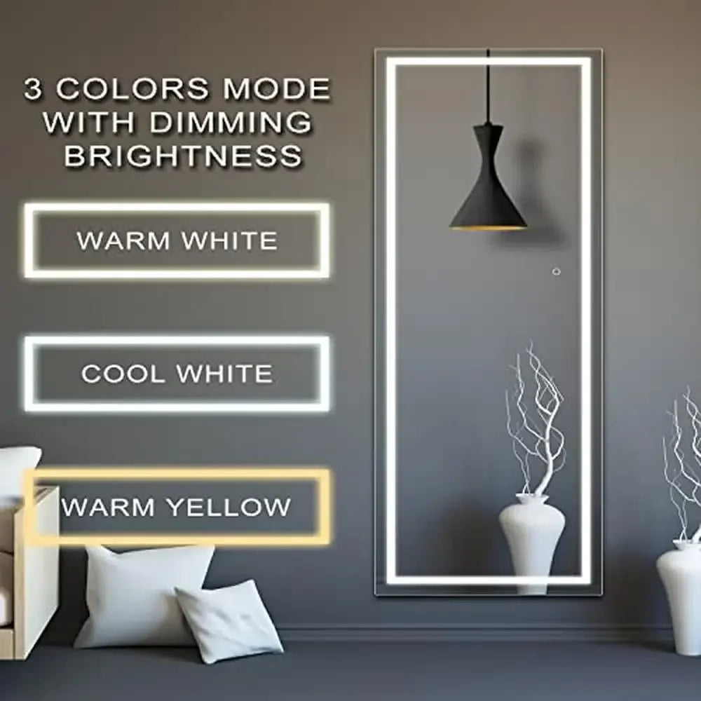 LED Full Length Mirror 70"x 24" Dimmable Touch Control Wall Mount Mirror Dressing Room