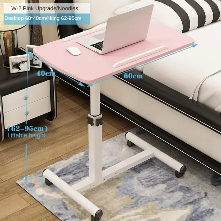 Creative Foldable Computer Desks Living Room Sofa Lazy Bed Office Desk with Wheels Lifting Bedside Table European Home Furniture