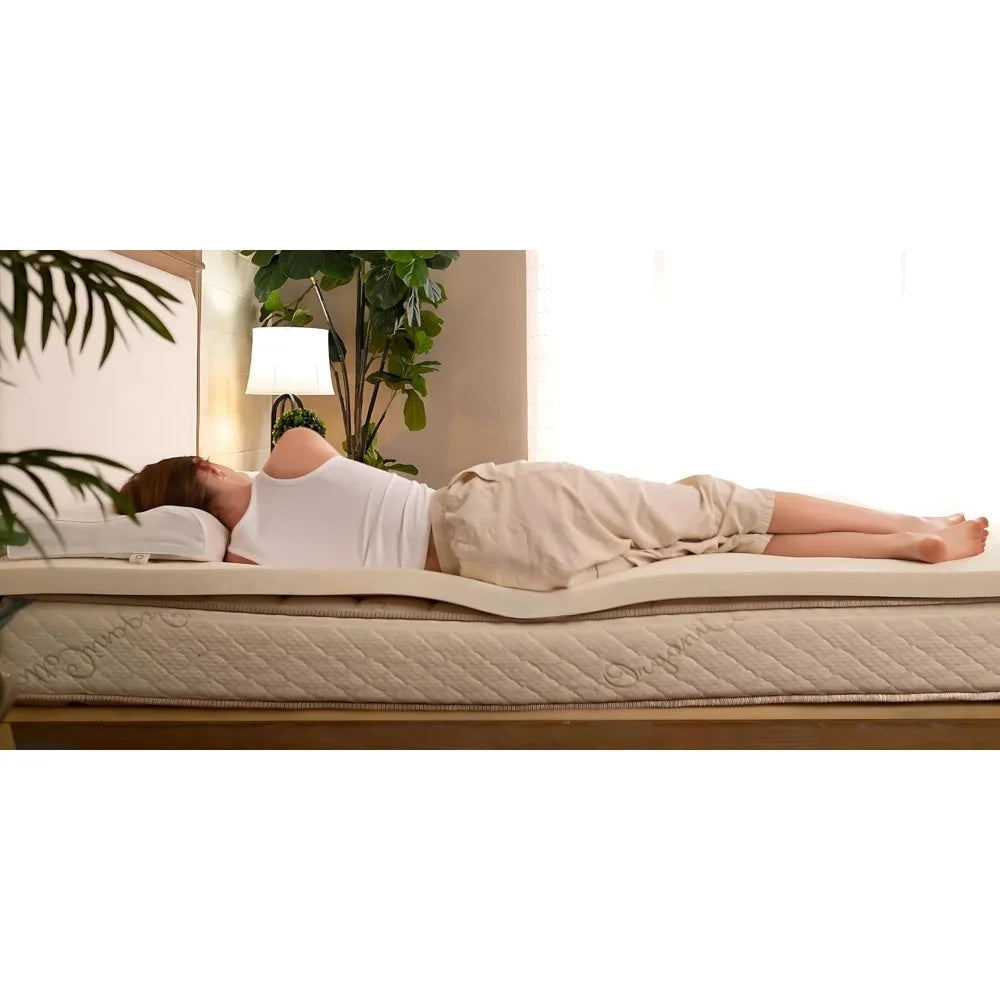 Medium Firmness Latex Mattress Pad - 2 Inch Full Size Sleep Comfort Enhancement