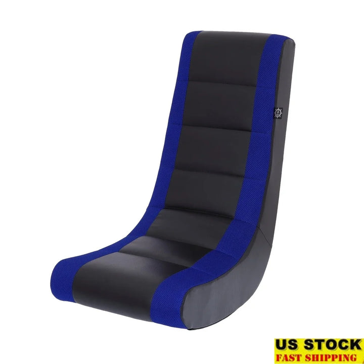 Ergonomic Video Rocker Gaming Chair Kids and Teens PU Faux Leather Polyester Mesh Lightweight Portable Non-Marking Base