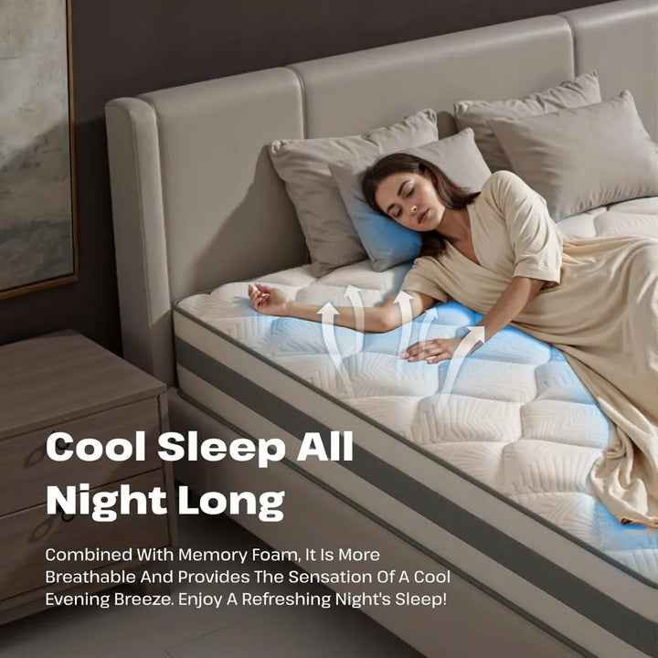 King Mattress,12 Inch Hybrid Memory Foam Medium Feel King Size Bed in a Box,Fiberglass Free,Individual Pocket Spring for Motion