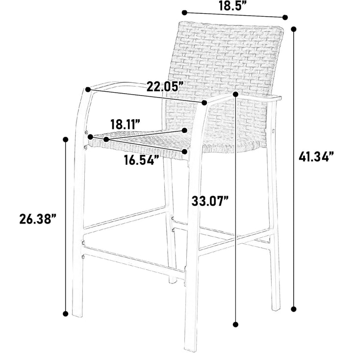 3 Piece Outdoor Bistro Table Set Modern Square Patio Table and Chairs All Weather Steel Balcony Furniture for Yard Garden