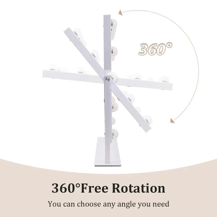 Tabletop Vanity Mirror with 12 LED Bulbs with 3 Color Lighting Modes, Bedroom, Bathroom Vanity Mirror, Touch Controls