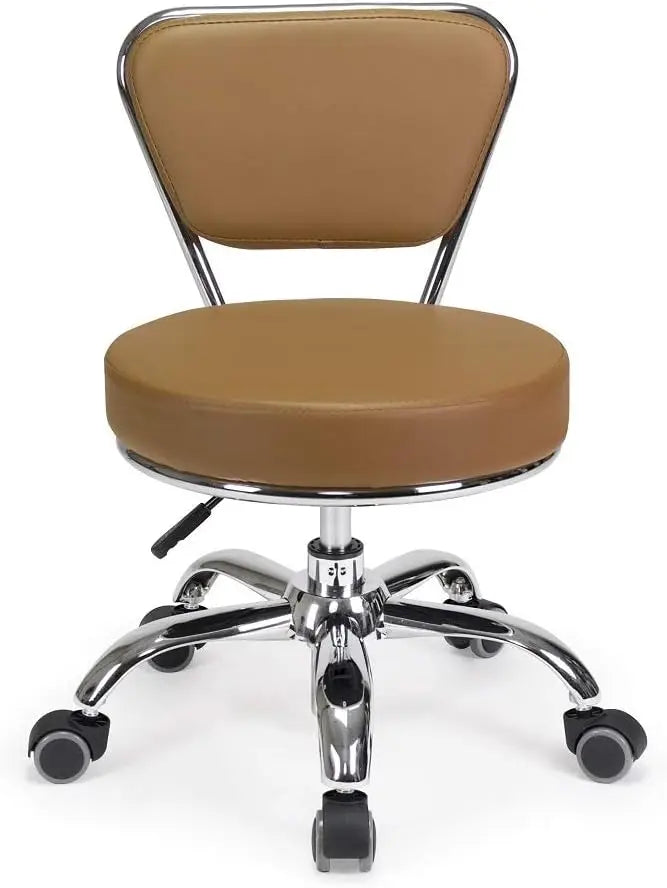 Rolling Bathroom Seat  Pneumatic, Short Stool with Adjustable Height 13"-15", Perfect