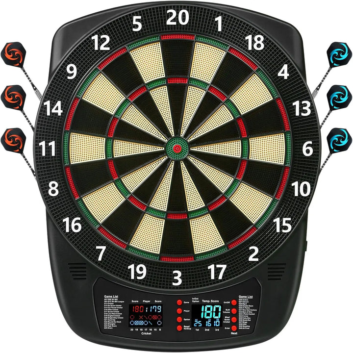 Electronic Dart Board, Soft Tip Dartboard Set 40 Games, 427 Variants Digital Electric Dart Boards with Colorful LED