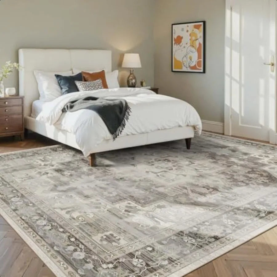 5X7 Washable Area Rug for Living Room  Large Boho Rugs for Office Dining Room Room Farmhouse Durable Low Pile Non Slip Carpet f