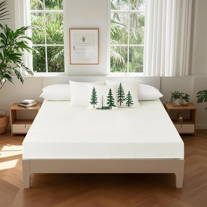 5 Inch Green Tea Twin Mattress in-a-Box, Medium-Firm Memory Foam Mattress for Pressure Relief, Removable and Washable Cover