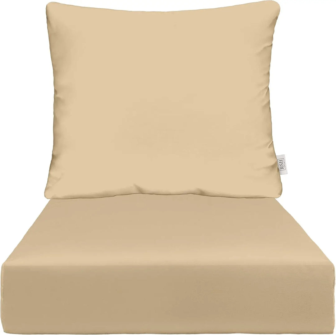 Deep Seating Cushion with Pillow Back  24” x 27” Seat  All-Weather Spun Fabric  Water and Fade-Resistant  Outdoor Chair