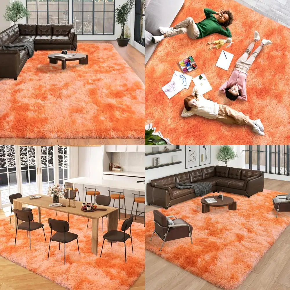 Spacious 8x10 Rugs for Living Spaces, Plush Carpets for Kids' Rooms, Stylish Soft Shag Rugs for Bedrooms, Non-Slip