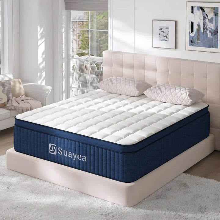 King Size Mattress, 14 Inch King Mattress in a Box, Medium Firm Pocket Spring and Gel Memory Foam for Superior Comfort, Pressure