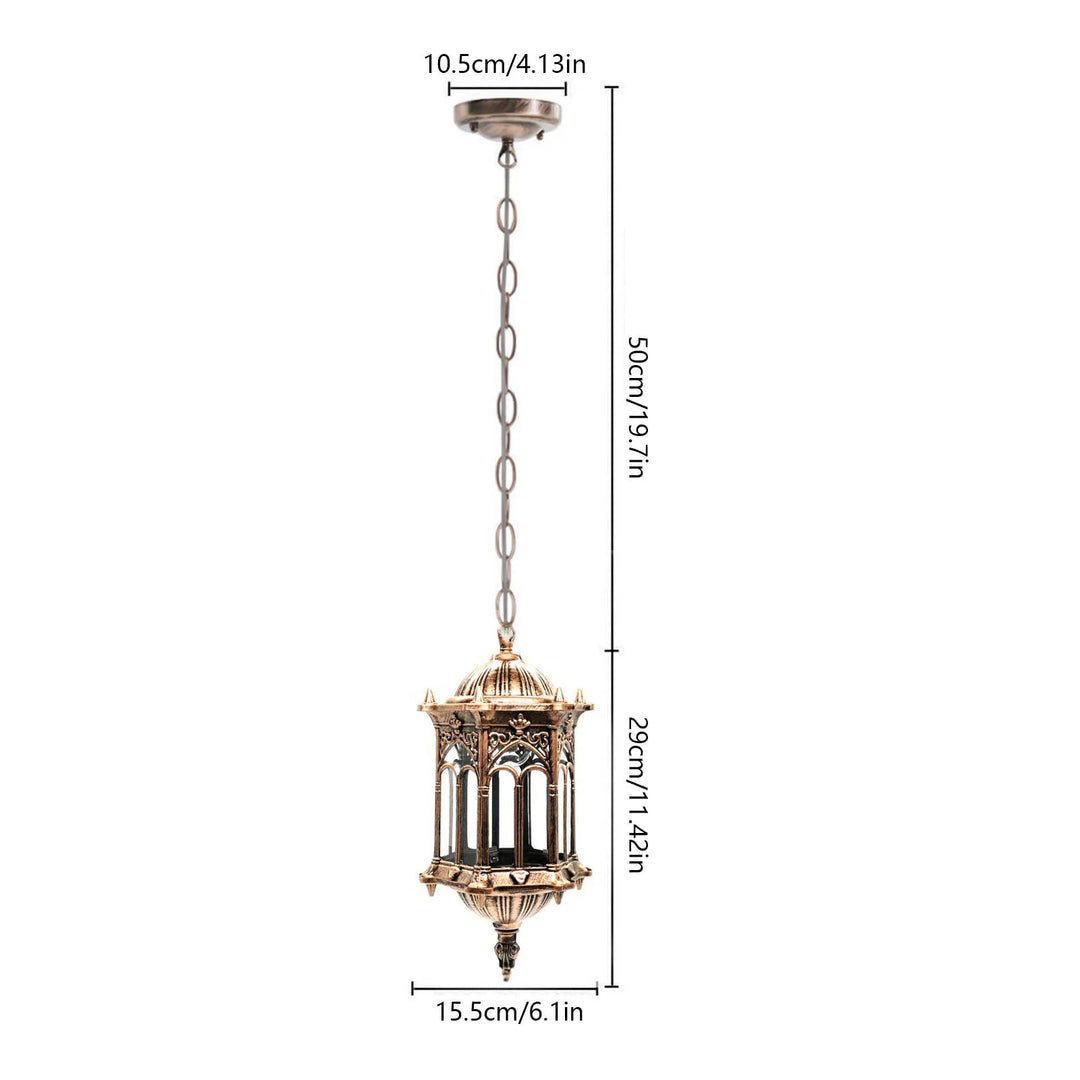 Industrial Pendant Light, Antique Bronze Cage Design With E27 Bulb Holder, IP44 Waterproof