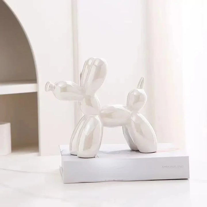 11cm/4.3inch Creative Balloon Dog Abstract Ceramic Ornament Sculpture Figurine Statue Home Office Decoration Gift