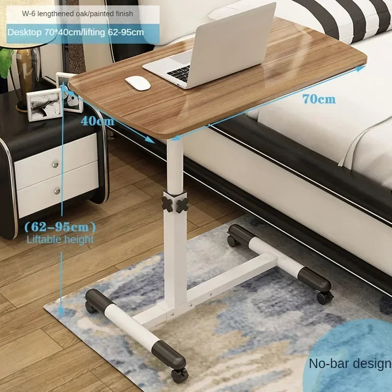Creative Foldable Computer Desks Living Room Sofa Lazy Bed Office Desk with Wheels Lifting Bedside Table European Home Furniture