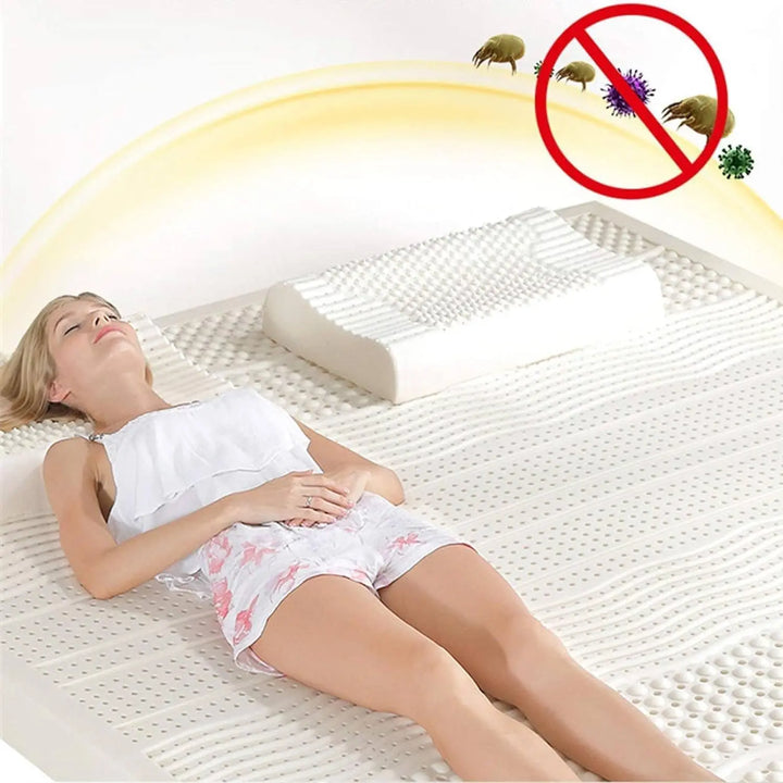 100% Natural Latex Mattress Soft Body Massage Mattress 7-Zone Comfort Queen Size Medium Firm 5cm Thick