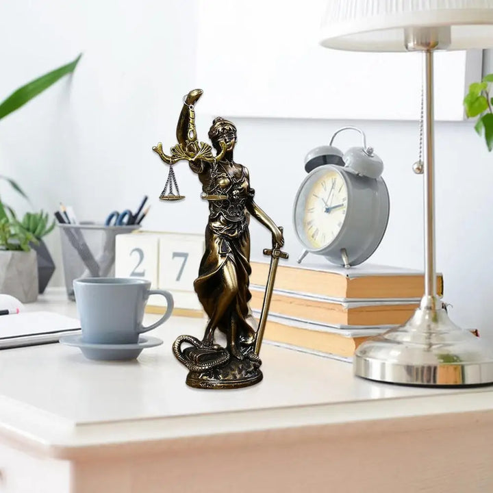 Goddess Of Justice Statue Justice Goddess Resin Desk Figurine Justice Fairness Goddess Statue Greek Mythology Ornaments For