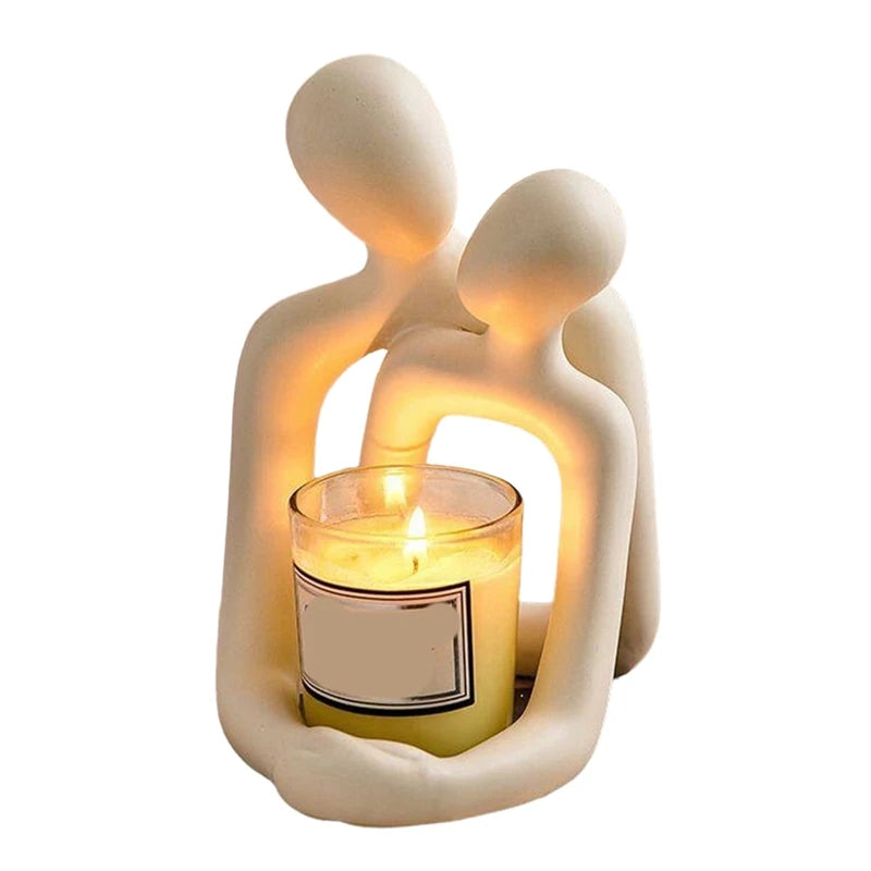 Nordic Creative Couple Statue Table Lamp Bedroom Decoration Accessories Aesthetic Room Christmas Home Decor, Durable White