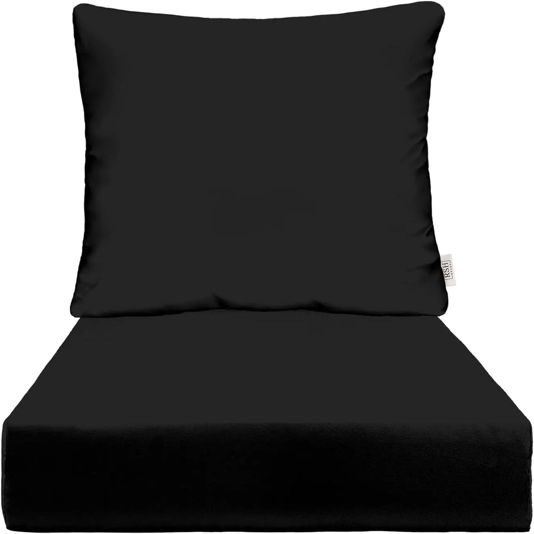 Deep Seating Cushion with Pillow Back  24” x 27” Seat  All-Weather Spun Fabric  Water and Fade-Resistant  Outdoor Chair