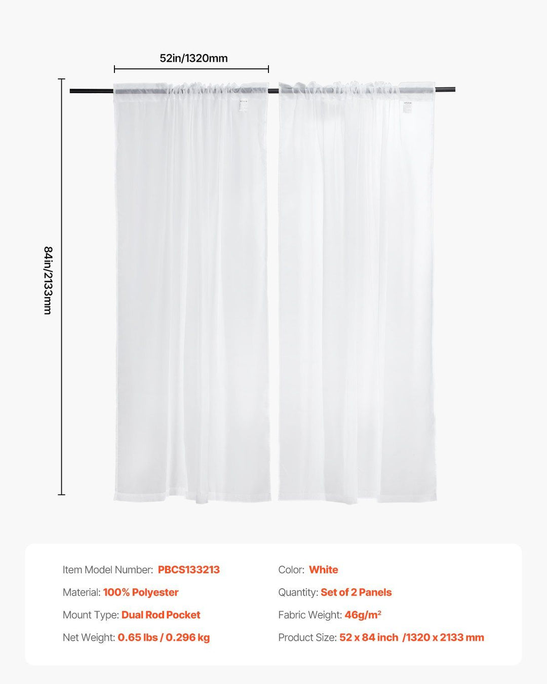 Sheer Curtains Set