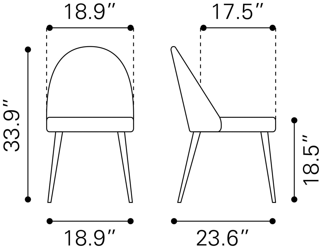 Silloth Armless Dining Chair Brown
