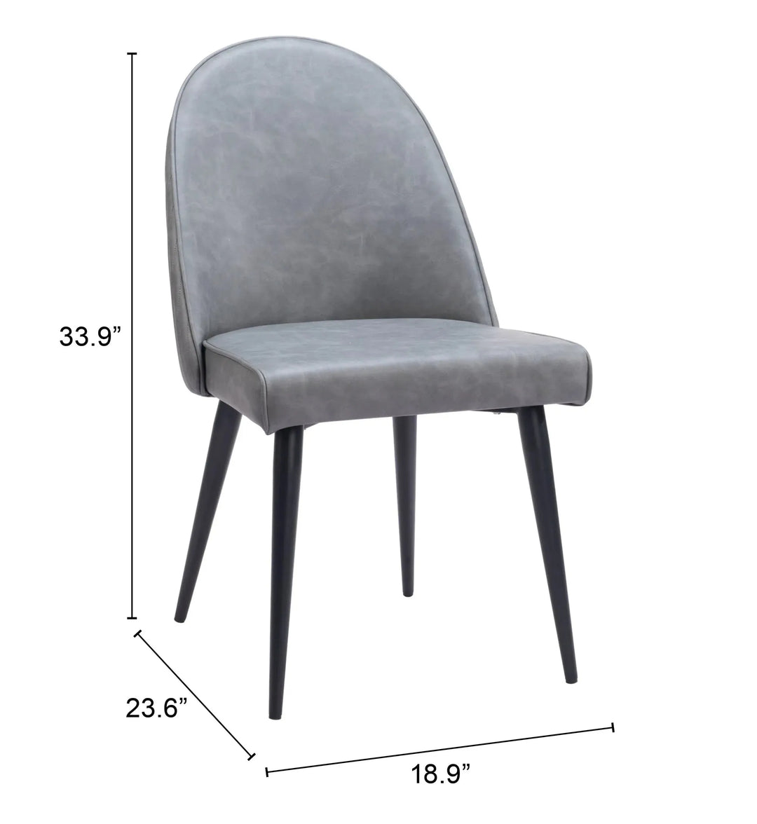 Silloth Armless Dining Chair Gray