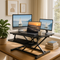 32 Inch Desk Converter, Height Adjustable Sit to Stand Riser, Dual Monitor and Laptop Workstation with Wide Keyboard Tray, Black