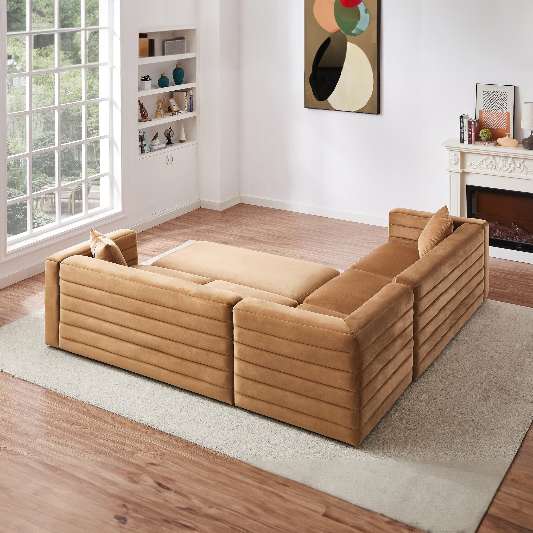 Solo Modular Corner Sectional Sofa Cognac