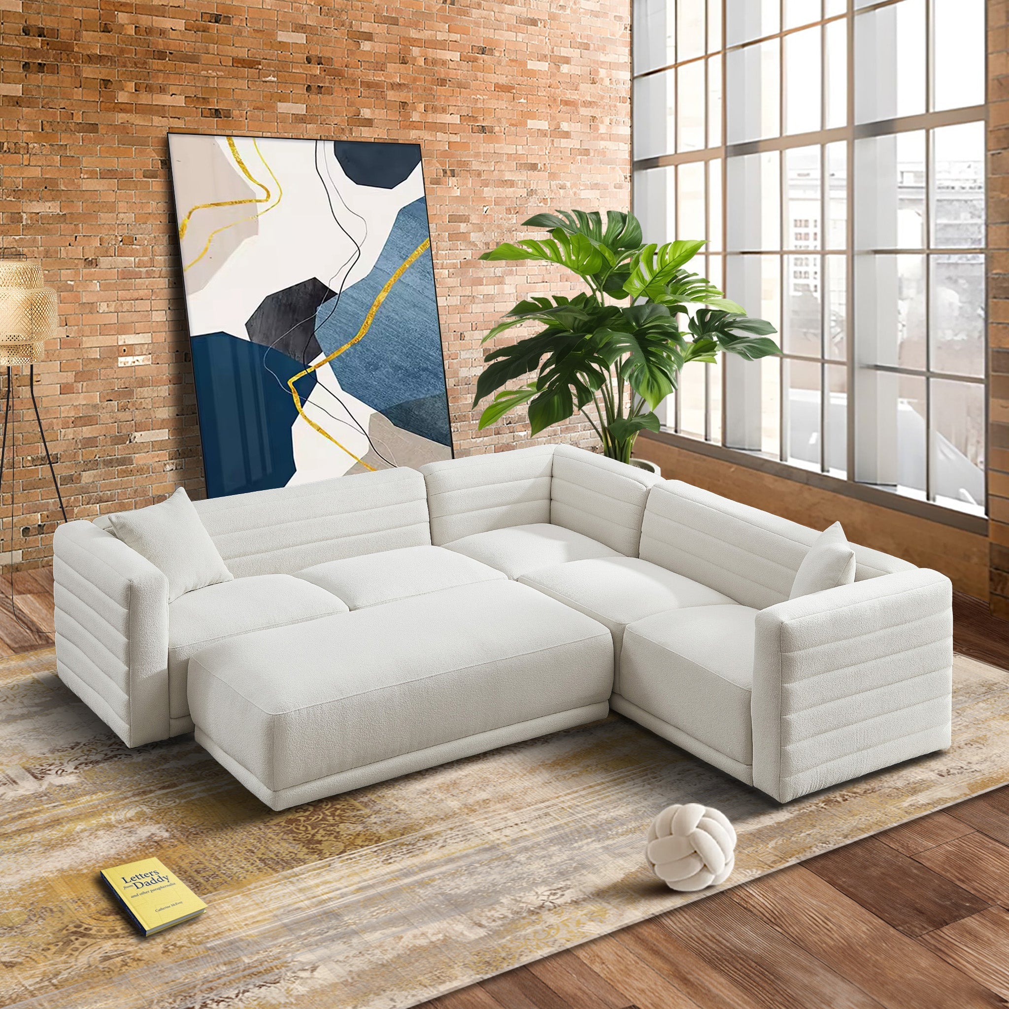 Solo Modular Corner Sectional Sofa Cream