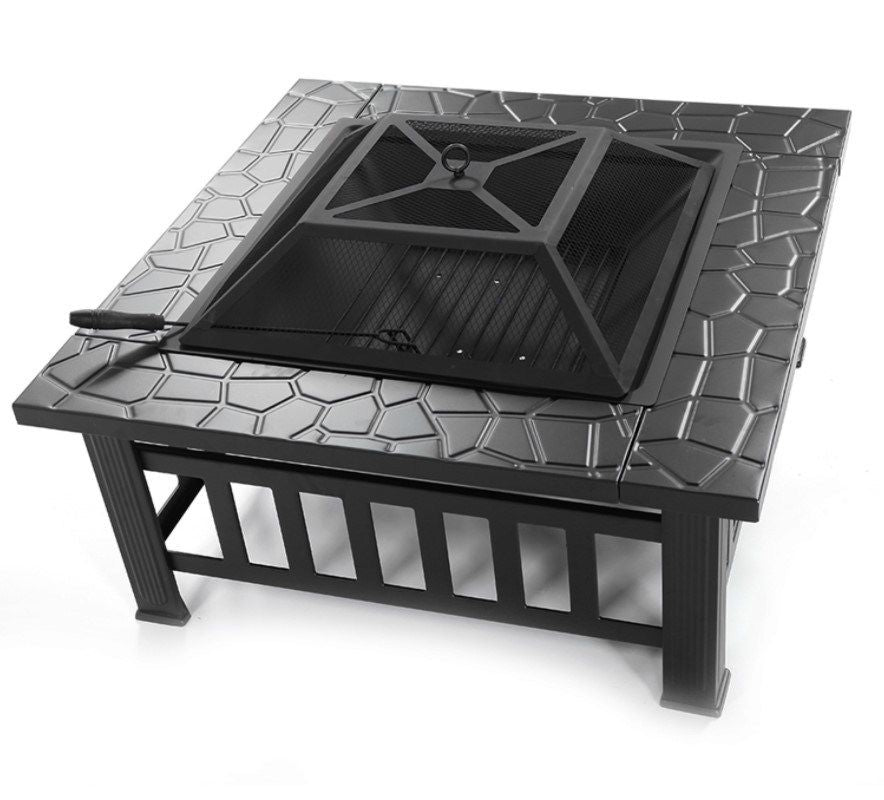 Square Metal Fire Pit Table