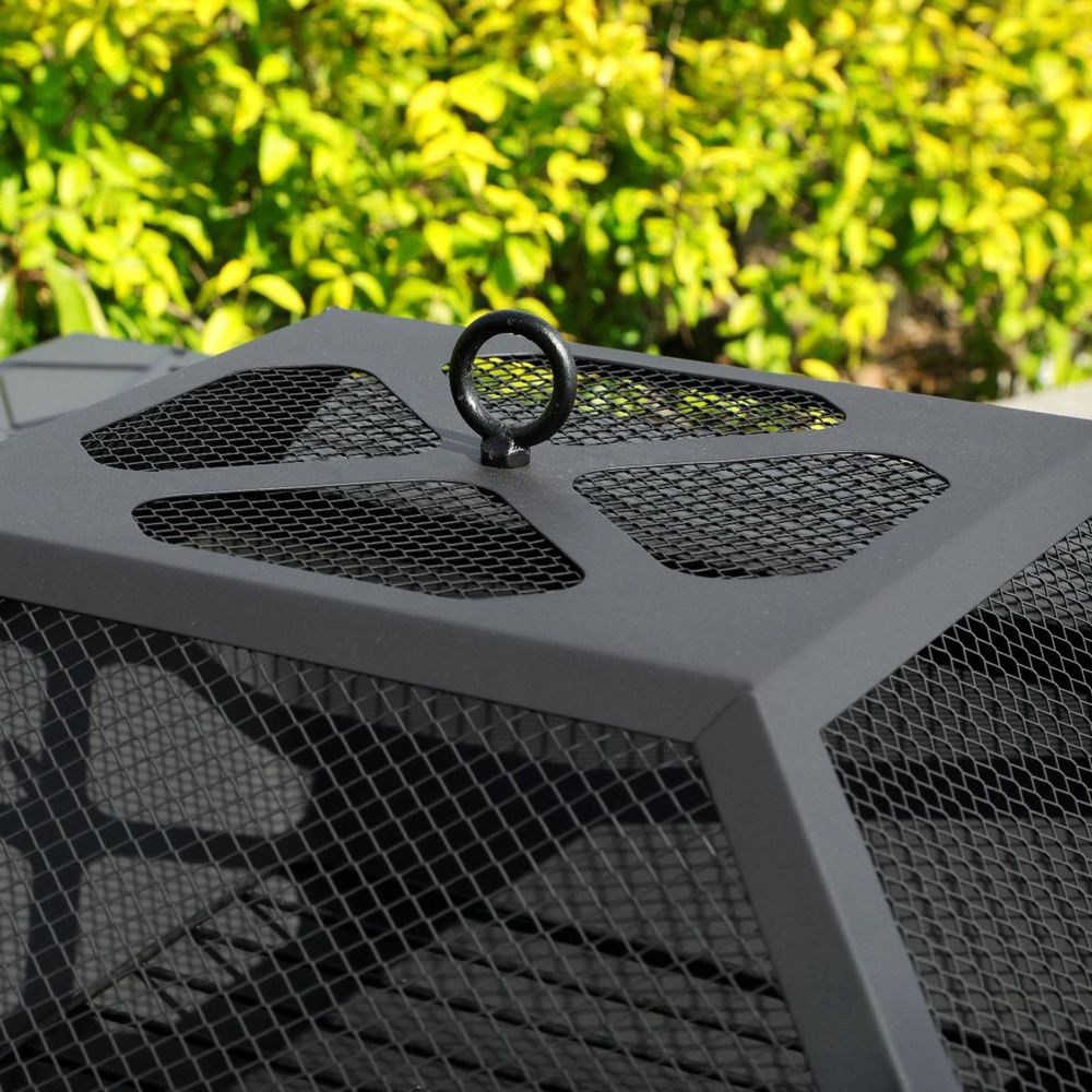 Square Metal Fire Pit Table