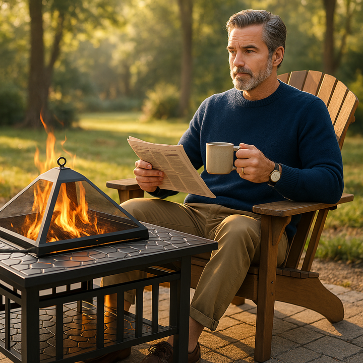 Square Metal Fire Pit Table