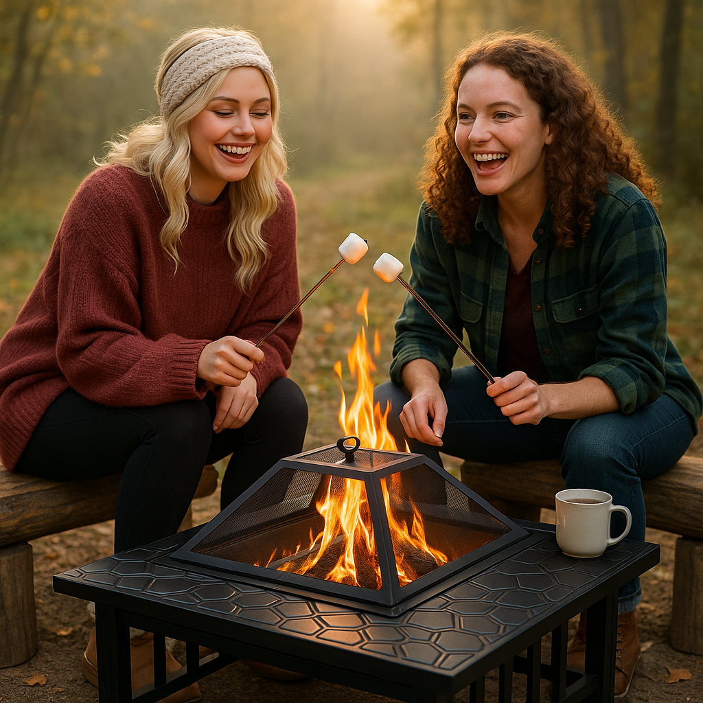 Square Metal Fire Pit Table