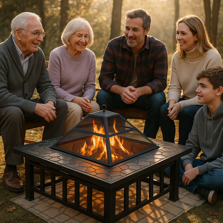 Square Metal Fire Pit Table
