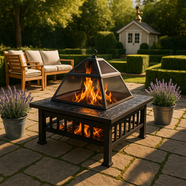 Square Metal Fire Pit Table