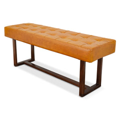 Cameron Tan Leather Bench