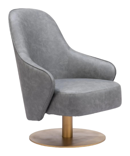 Withby Accent Chair Gray – Modern Faux Leather Lounge | Accent Seating | Trufairs