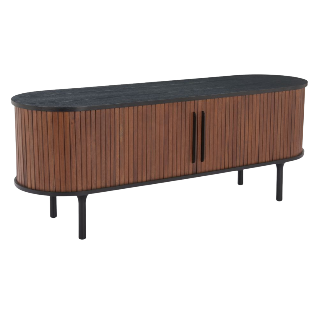 Koriana Black Walnut Entertainment Stand – Sleek Storage & Display | Living Room Furniture | Trufairs