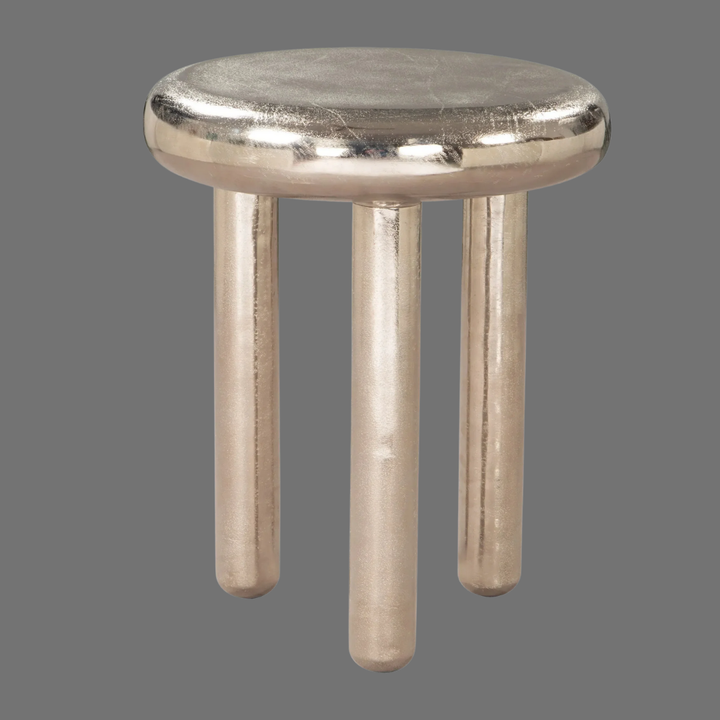 Sculpted Silver Accent Side Table – Modern Metal Craft & Luxe Versatility | Designer End Table | Trufairs