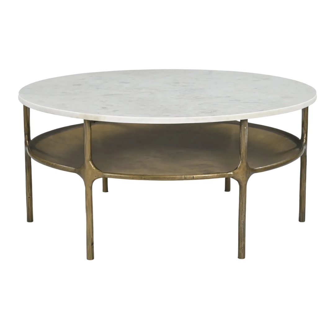 Chic Marble Brass Coffee Table – Luxe Modern Centerpiece | Living Room Table | Trufairs