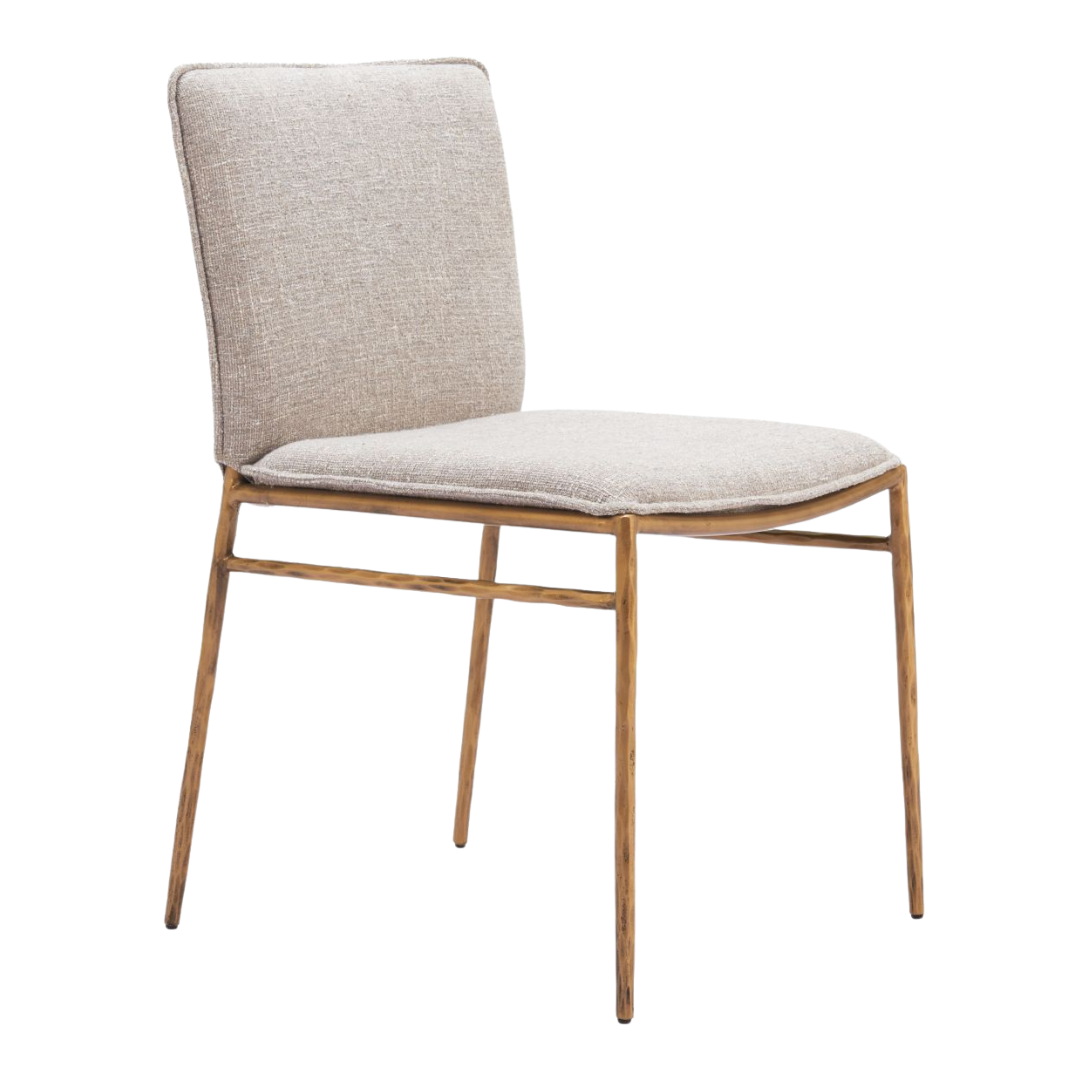 Nordvest Beige & Gold Dining Chair – Elegant Comfort & Style | Dining Chair | Trufairs