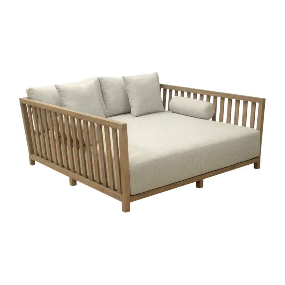 Modern Outdoor Daybed – Spacious Comfort in Gray | Patio Lounge Lounger | Trufairs