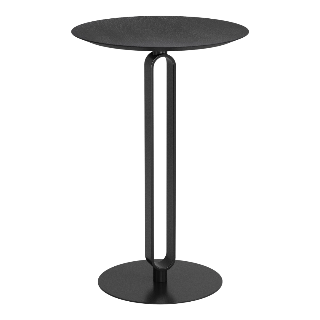 Modern Round Counter Table – Black MDF & Steel Legs | Kitchen & Dining | Trufairs