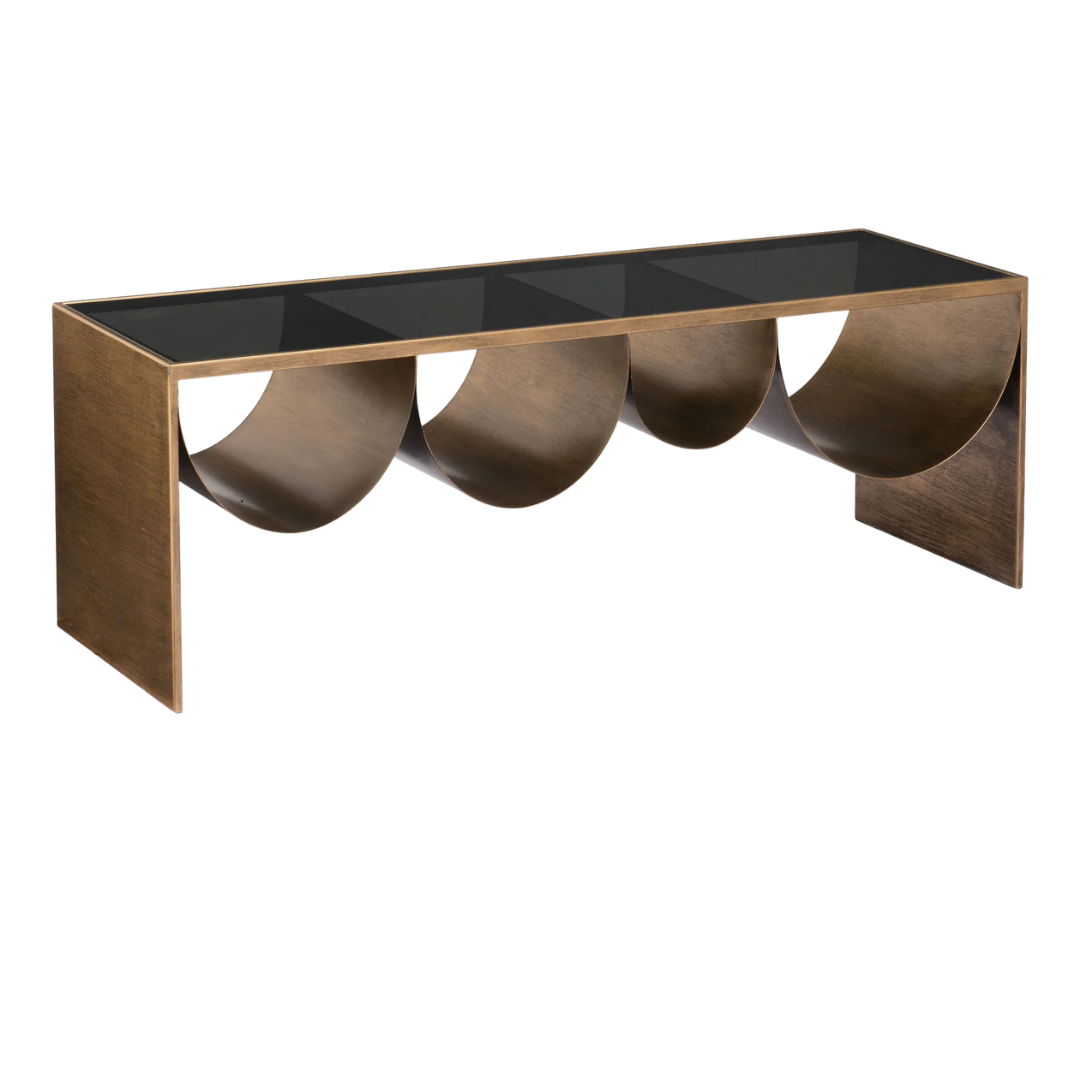 Reed Coffee Table Brass & Black