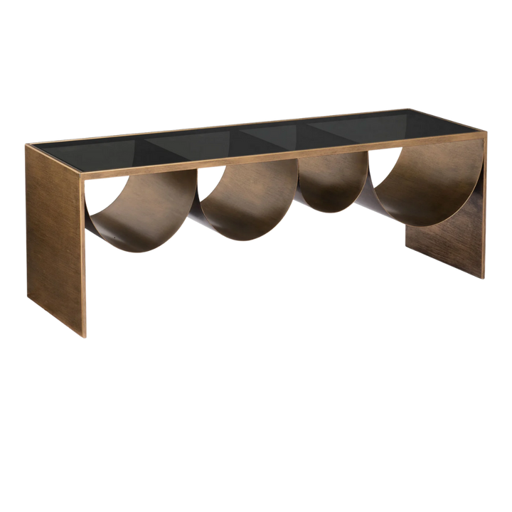 Reed Coffee Table Brass & Black