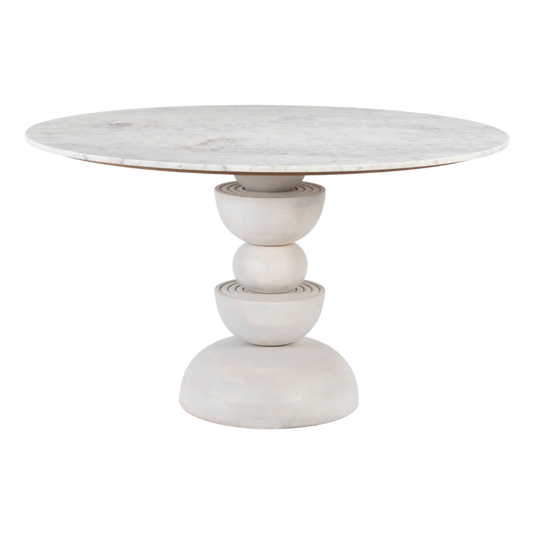 Marble Modern Dining Table – Sleek White Centerpiece | Round Dining Table | Trufairs