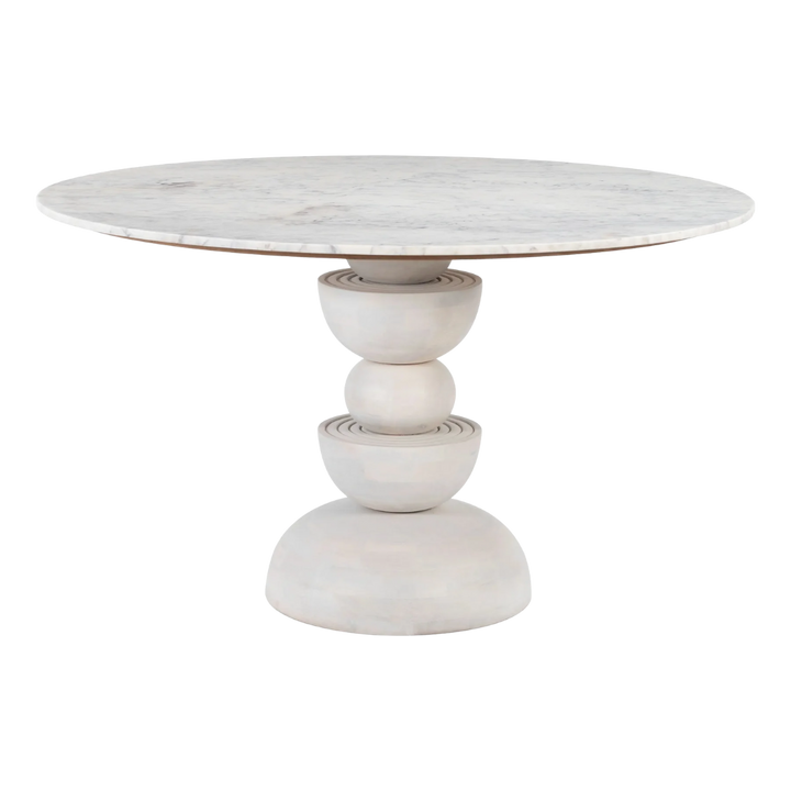 Marble Modern Dining Table – Sleek White Centerpiece | Round Dining Table | Trufairs