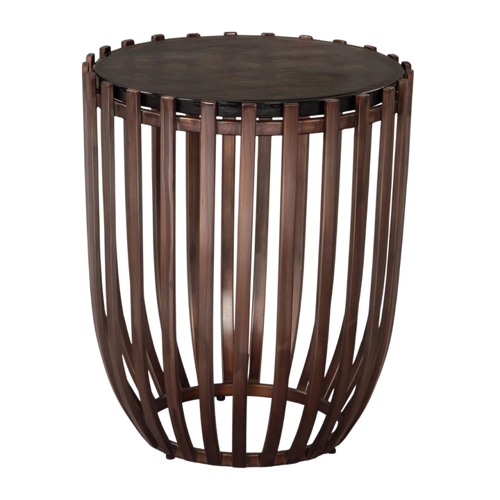 Modern Bronze & Glass Accent Table – Artistic Metal Side Table | Living Room Essential | Trufairs