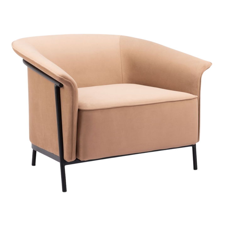 Tan Vinyl Accent Chair – Sturdy Steel Frame | Modern Living & Lounge Seating | Trufairs